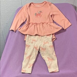 5 for $10 💜 Carter's Pink Unicorn Set Size 6-9 Months